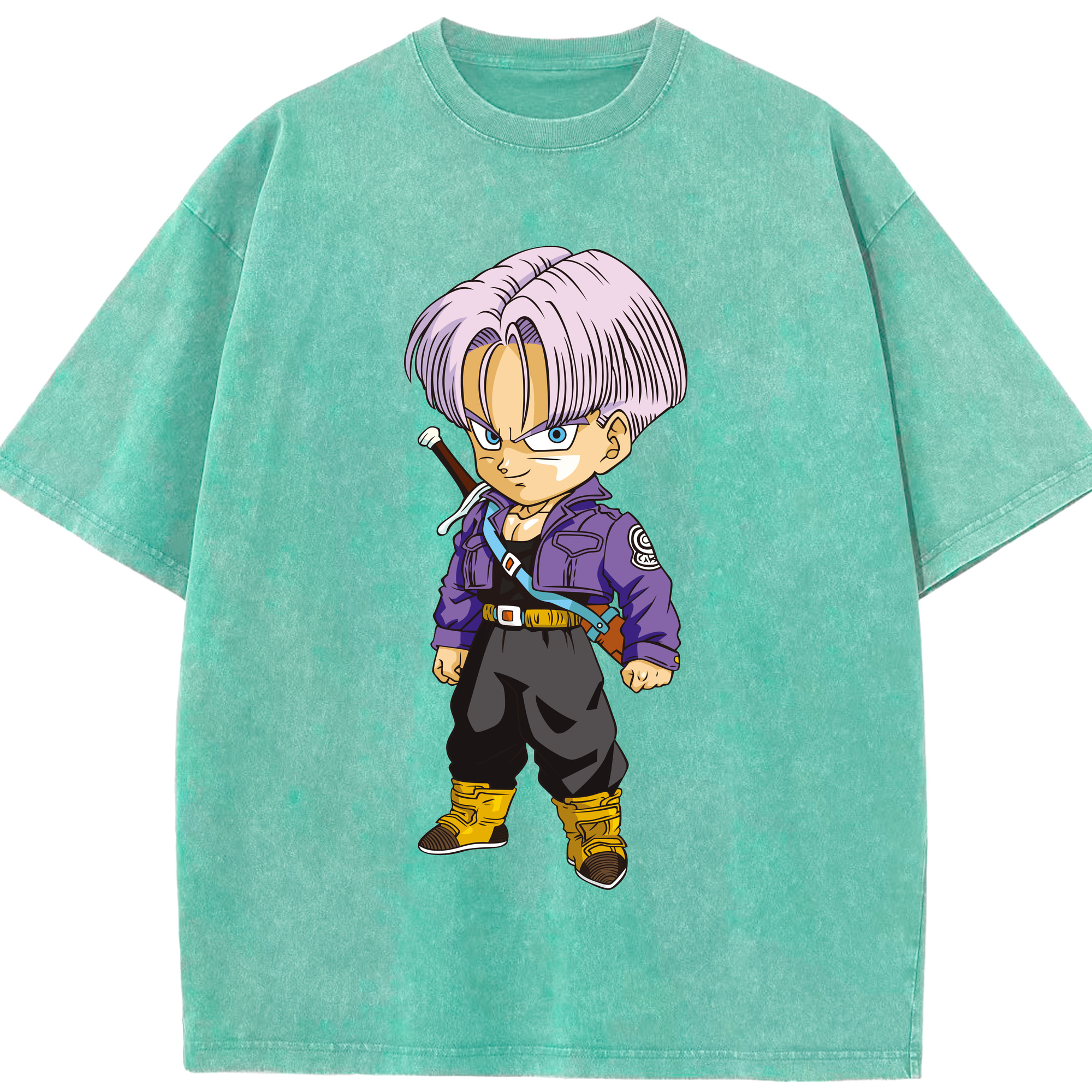 （画像用） ドラゴンボール トランクス（Torankusu）DRAGON BALL Trunks 綿100% ヴィンテージ風 半袖Tシャツ（フロントプリント）